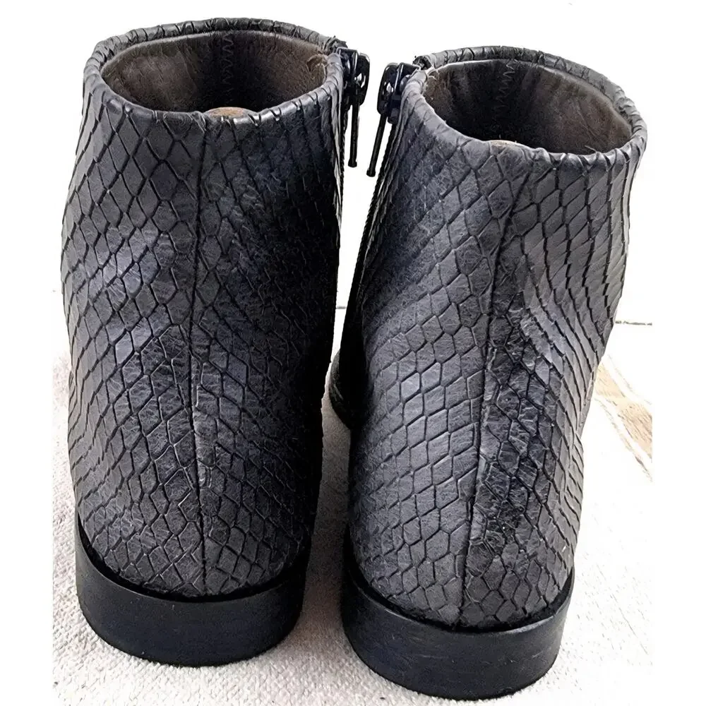 Coclico Apropos Snake Embossed Leather Booties EU 37.5 Made in Spain